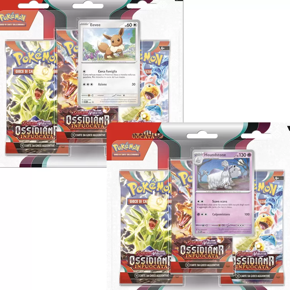 Shop Scarlatto E Violetto Sv3 Ossidiana Infuocata 3 Pack Blister Giochi Di Carte