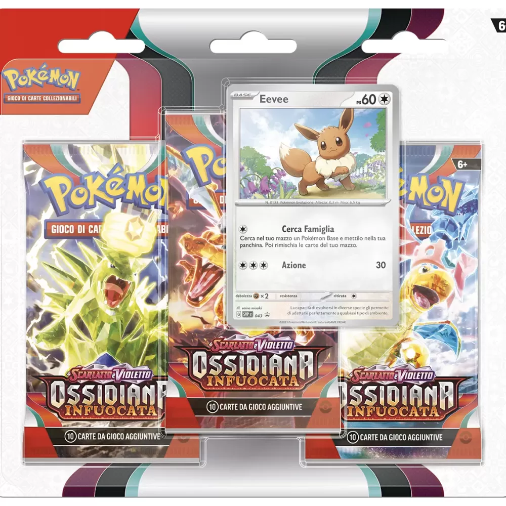 Shop Scarlatto E Violetto Sv3 Ossidiana Infuocata 3 Pack Blister Giochi Di Carte