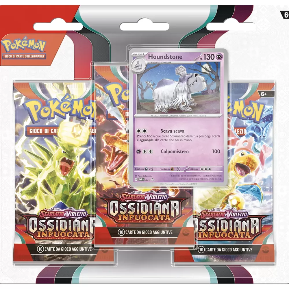 Shop Scarlatto E Violetto Sv3 Ossidiana Infuocata 3 Pack Blister Giochi Di Carte