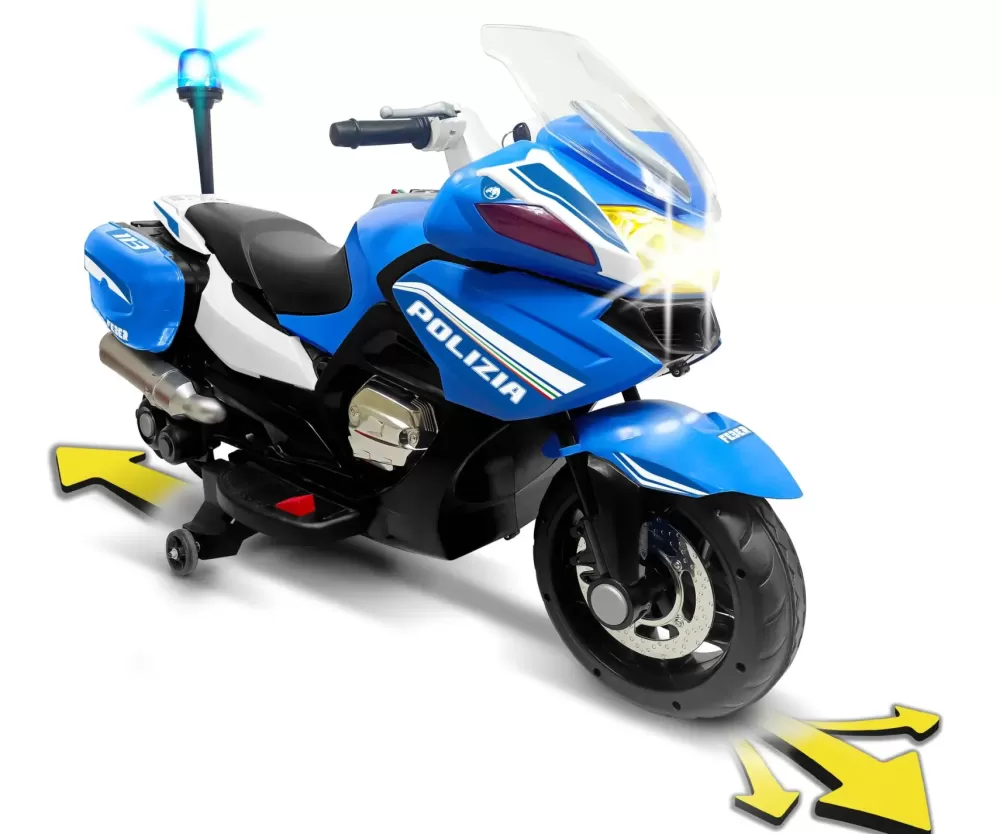 Best Sale Polizia Di Stato Moto 12V, Moto Elettrica Polizia Di Stato Con Luci E Suoni, Per Bambini/E Da 3 Anni Cavalcabili Elettrici