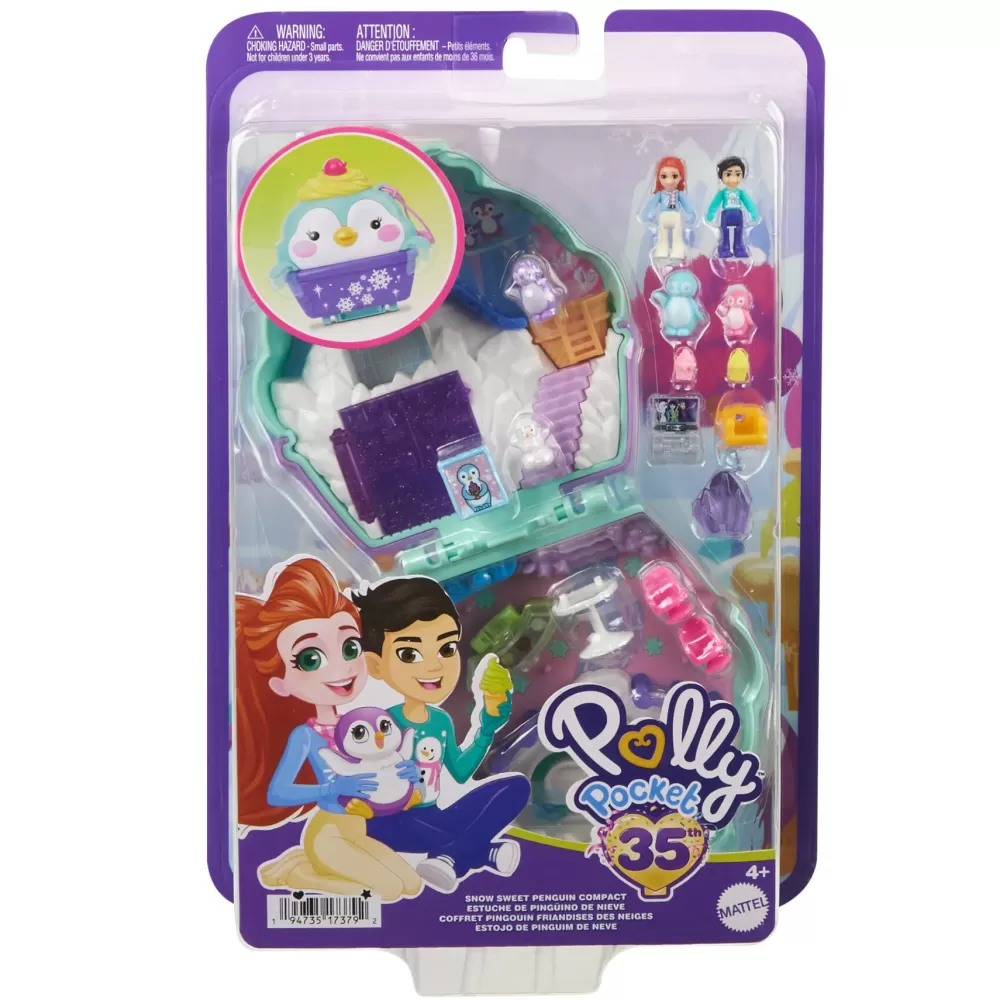 Best Sale Cofanetto Dolce Pinguino, Playset Da Viaggio Con Esterno Interattivo, 2 Micro Bambole E 12 Accessori Inclusi Mini Dolls