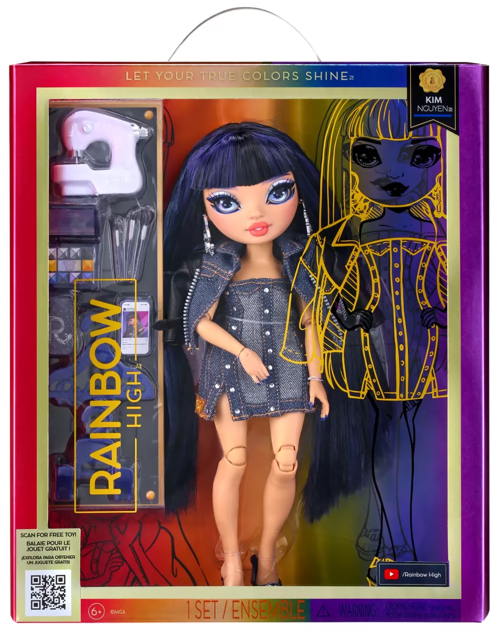 Best Fashion Doll Serie 5: Kim Nguyen. Bambola Blu Con Vestito Alla Moda E Oltre 10 Accessori Di Gioco Colorati. Fashion Dolls