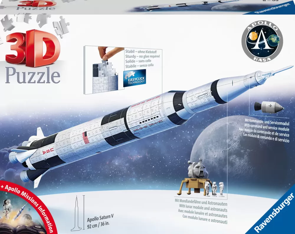 Outlet Apollo Saturn V Rocket, Razzo Spaziale, 440 Pezzi, 8+ Anni Puzzle 3D
