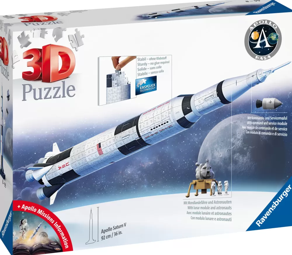 Outlet Apollo Saturn V Rocket, Razzo Spaziale, 440 Pezzi, 8+ Anni Puzzle 3D