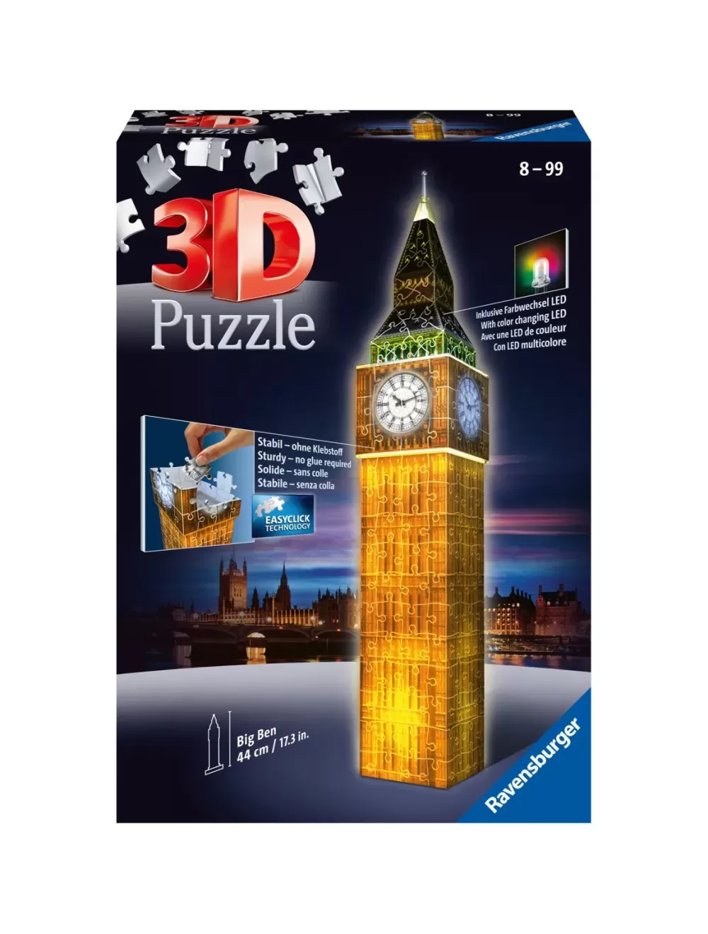 Store Big Ben Night Edition, Londra, 216 Pezzi, 10+ Anni Puzzle 3D