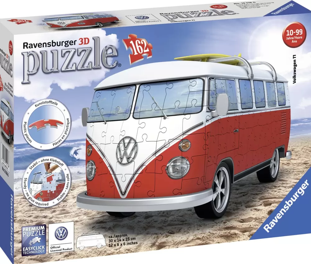 Discount Camper Volkswagen T1, 162 Pezzi, 8+ Anni Puzzle 3D