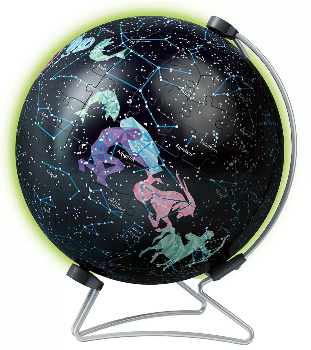 New Globo Glow In The Dark Costellazioni, Impara Al Geografia In Inglese, 180 Pezzi, 6+ Anni Puzzle 3D