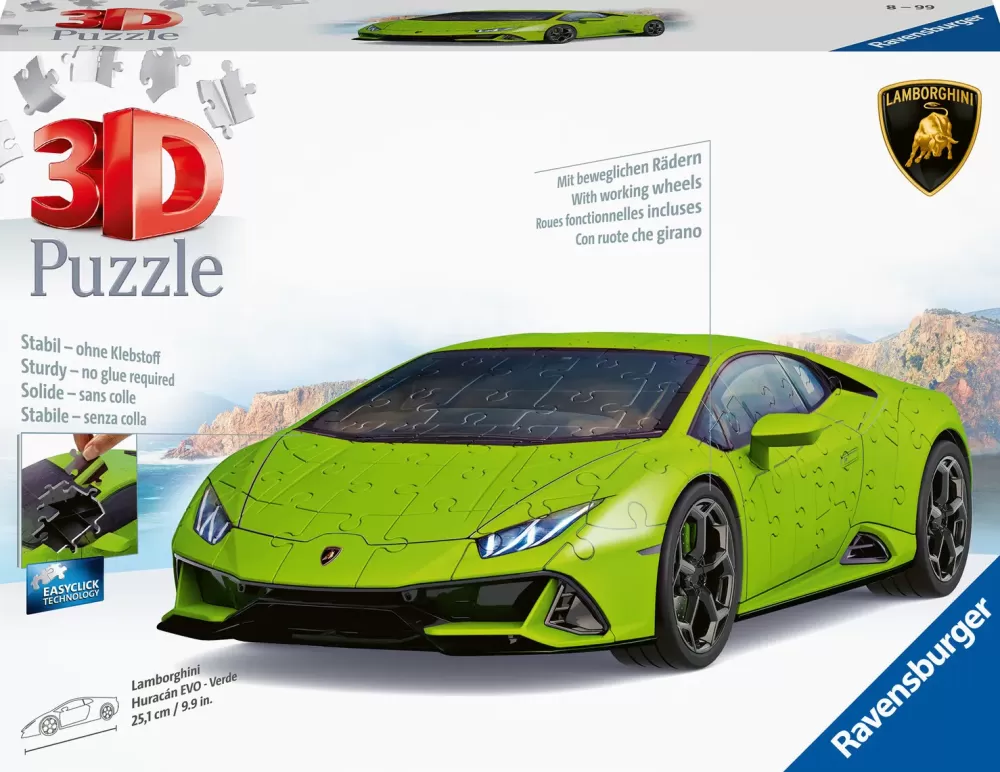 Best Lamborghini Huracan Evo Verde, 108 Pezzi, 8+ Anni Puzzle 3D