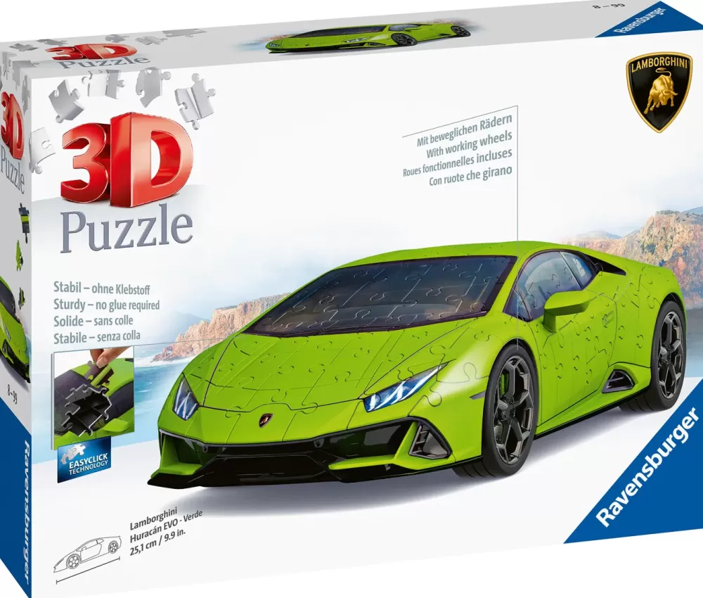 Best Lamborghini Huracan Evo Verde, 108 Pezzi, 8+ Anni Puzzle 3D