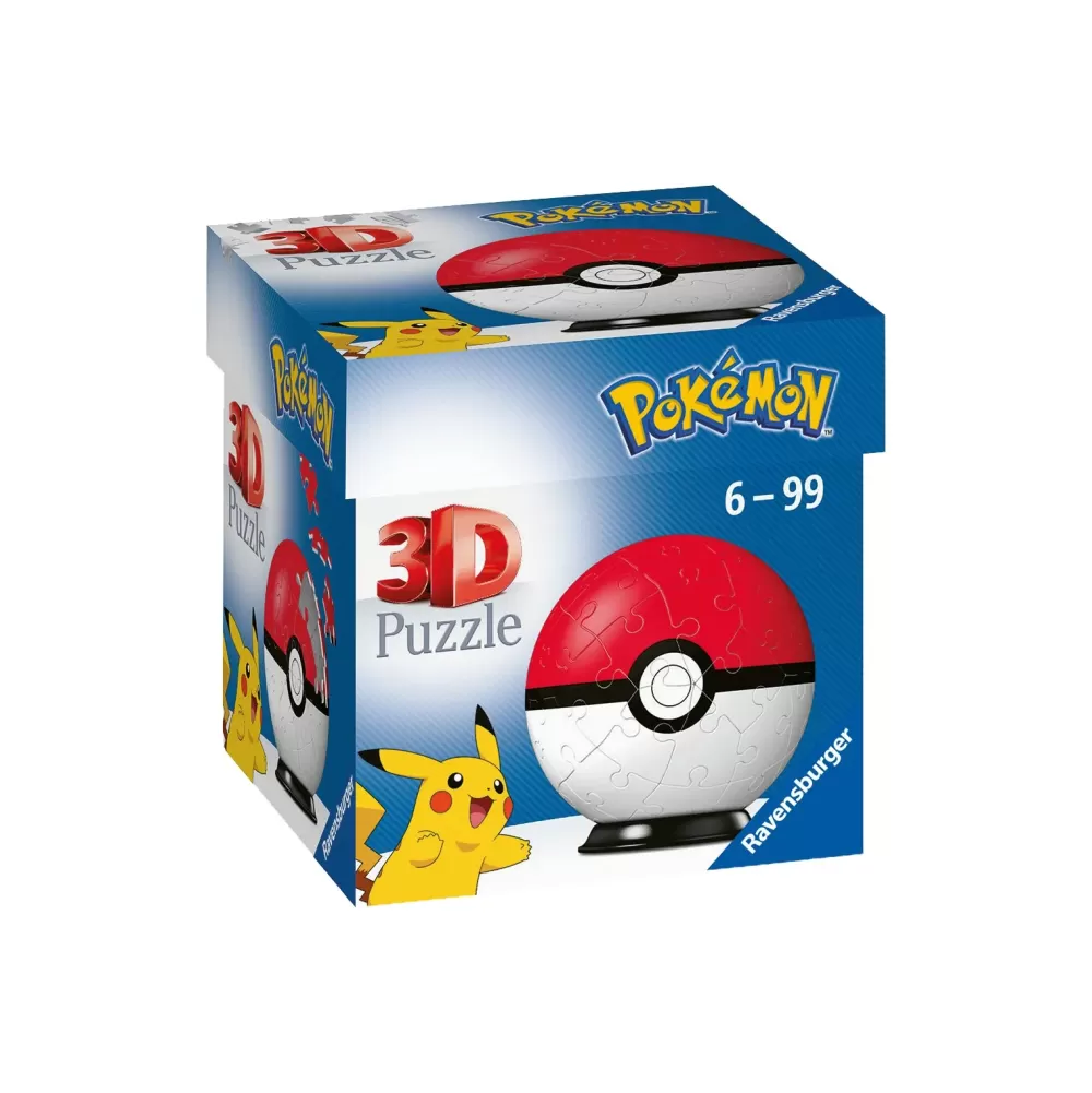 Fashion Ravensburger 3D Puzzle Pokeball Classica Rossa, 54 Pezzi, 6+ Anni Puzzle 3D