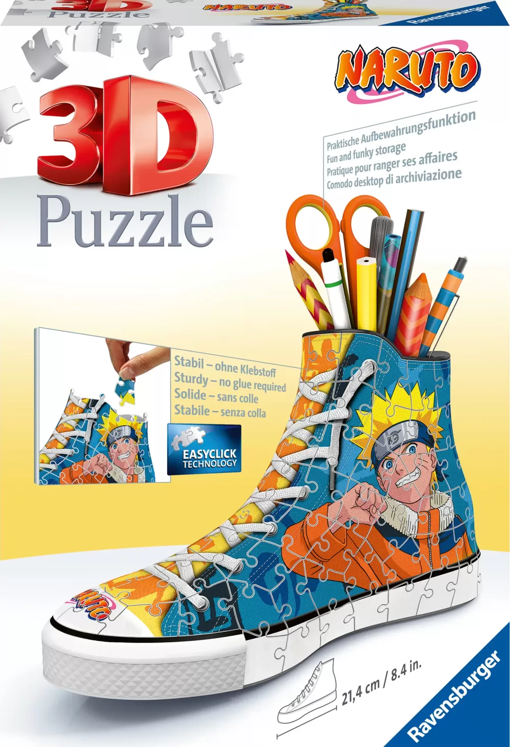 Hot Portapenne Sneaker Naruto, 108 Pezzi, 8+ Anni Puzzle 3D