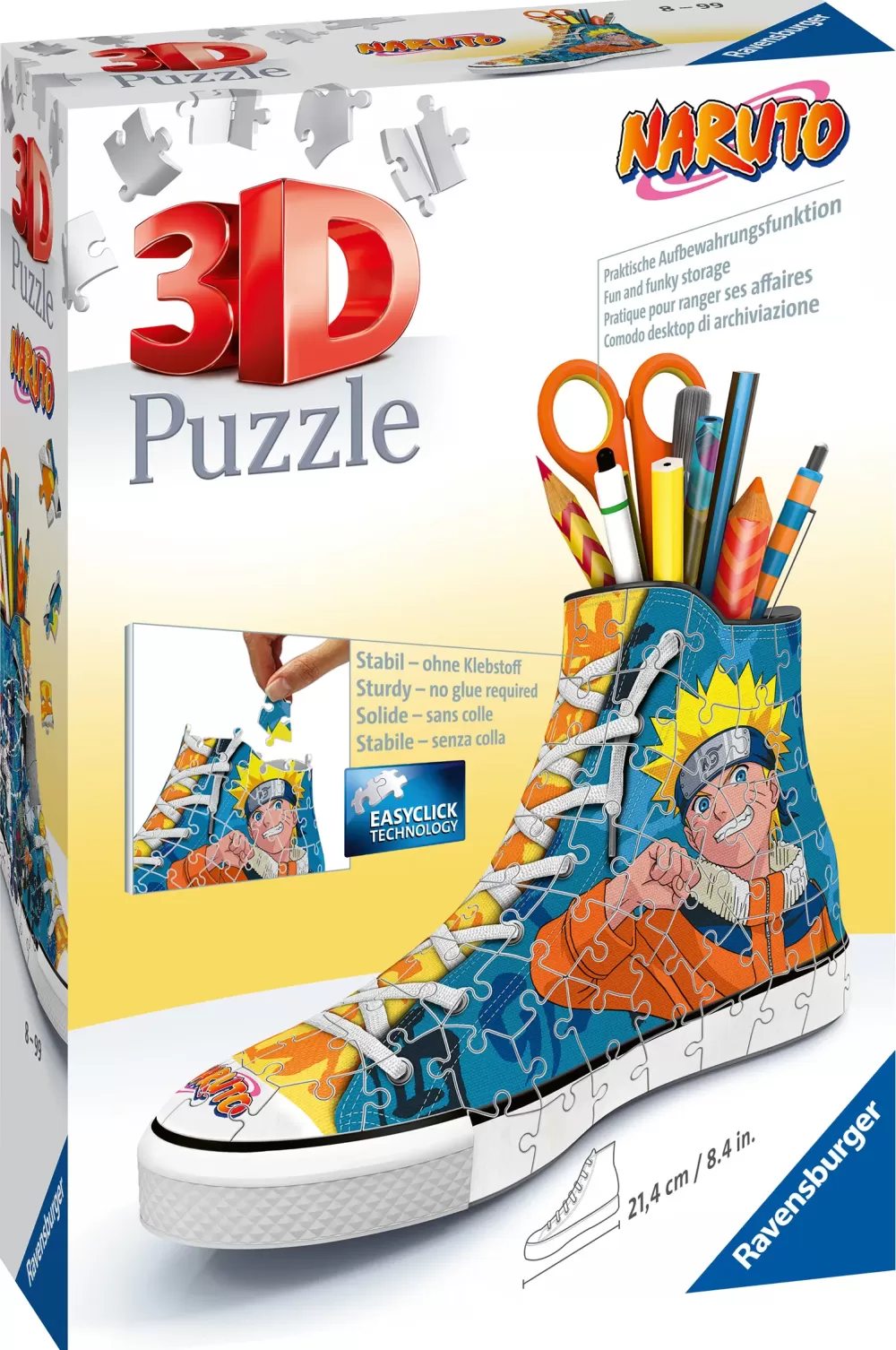 Hot Portapenne Sneaker Naruto, 108 Pezzi, 8+ Anni Puzzle 3D