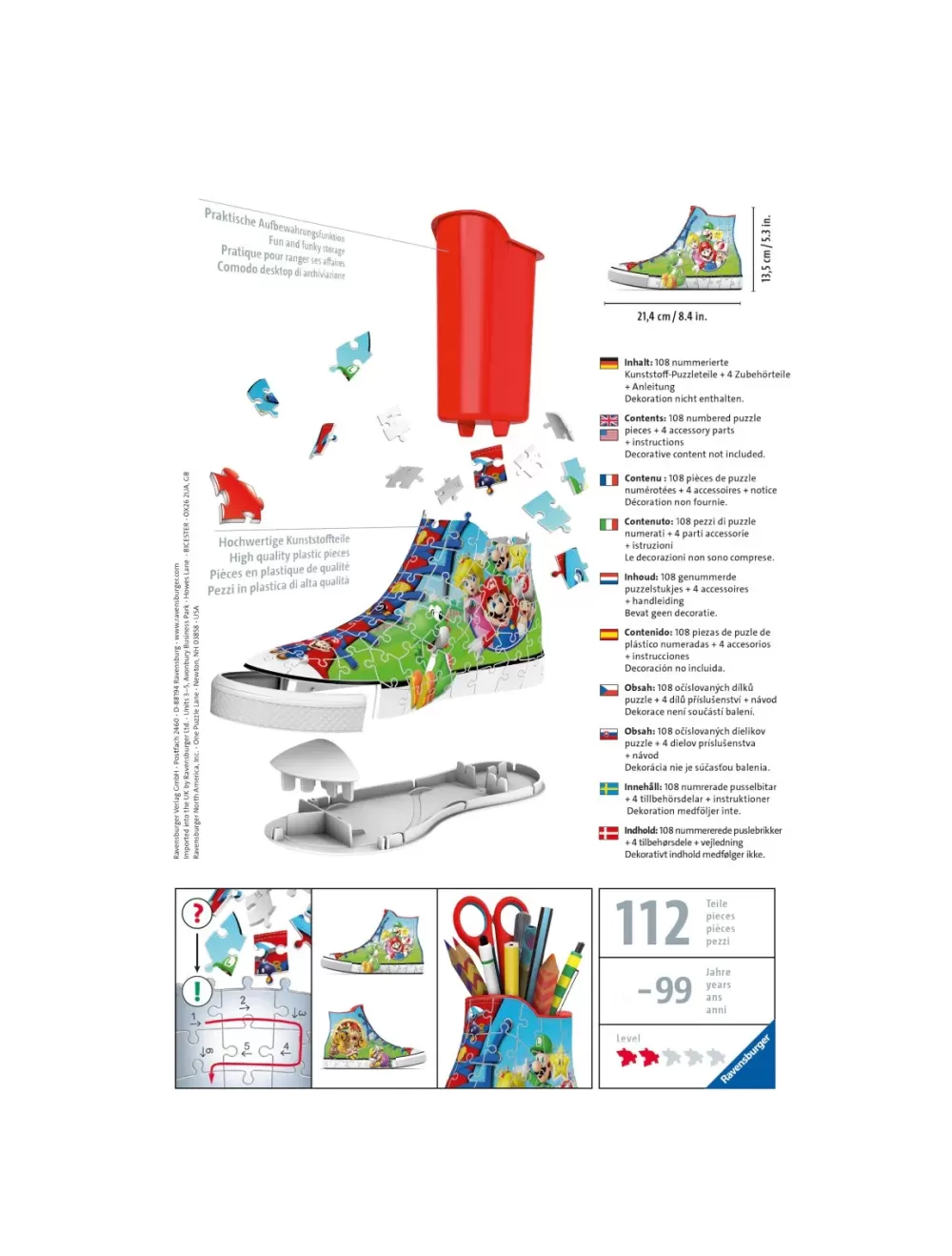 Best Sale Ravensburger 3D Puzzle Portapenne Sneaker Edition, 108 Pezzi, 8+ Anni Puzzle 3D