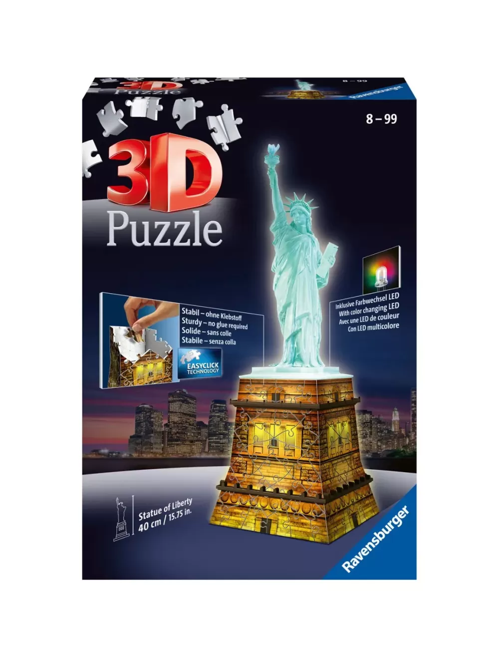 Hot Statua Della Liberta' Night Edition, Londra, 216 Pezzi, 10+ Anni Puzzle 3D