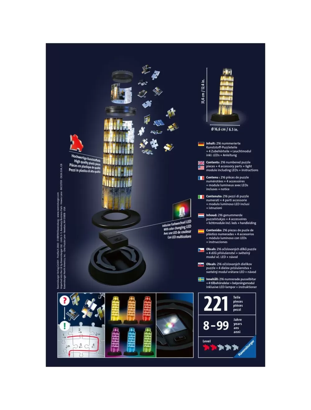 Cheap Torre Di Pisa Night Edition, Londra, 216 Pezzi, 10+ Anni Puzzle 3D
