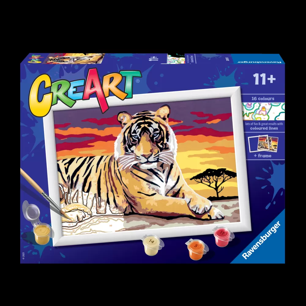 Clearance Ravensburger Per Bambini, Kit Per Dipingere Con I Numeri, 11+, Serie D, Tigre Kit Artistici E Pittura