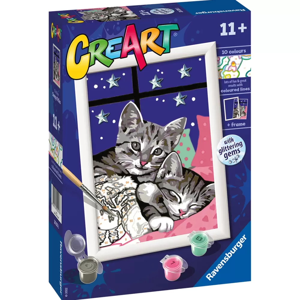 Cheap Ravensburger Per Bambini, Kit Per Dipingere Con I Numeri, 11+, Serie E, Dolci Gattini Kit Artistici E Pittura