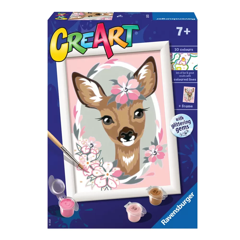 Fashion Ravensburger Per Bambini, Kit Per Dipingere Con I Numeri, 7+, Serie E, Bambi Kit Artistici E Pittura