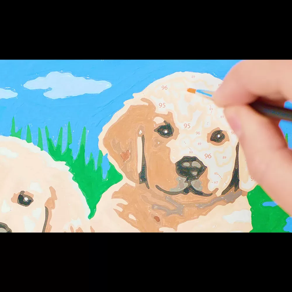 Discount Ravensburger Per Bambini, Kit Per Dipingere Con I Numeri, 7+, Serie E, Cani Retriever Kit Artistici E Pittura