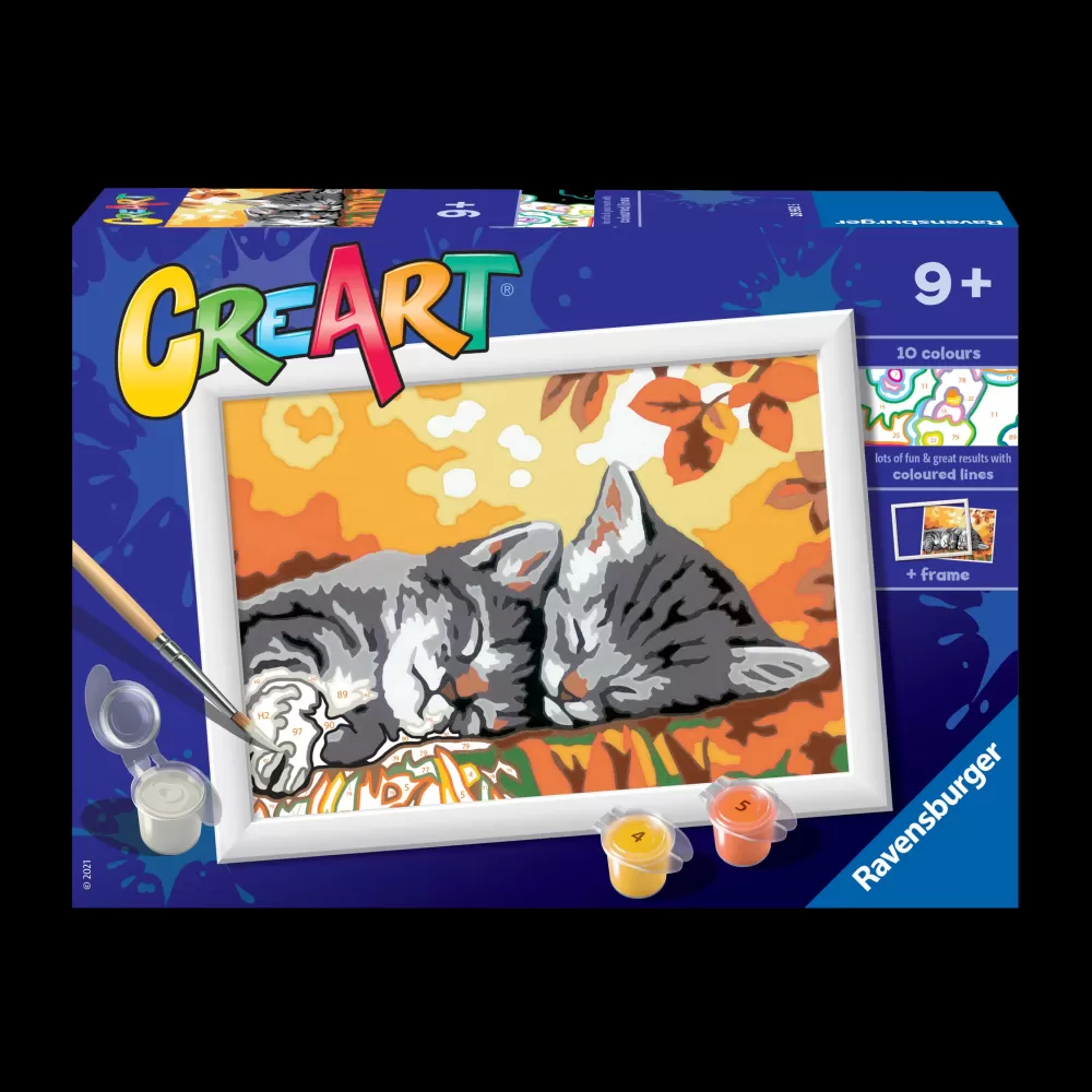Outlet Ravensburger Per Bambini, Kit Per Dipingere Con I Numeri, 9+, Serie E, Gattini In Autunno Kit Artistici E Pittura