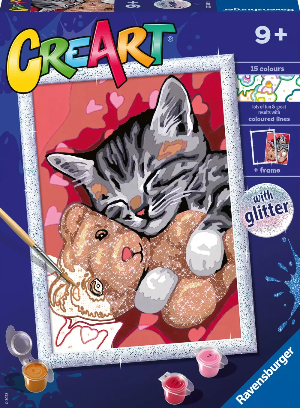 Cheap Ravensburger Serie D: Gattino E Il Suo Orsetto, Kit Per Dipingere Con I Numeri, Contiene Una Tavola Prestampata, Pennello, Colori E Accessori, Gioco Creativo Per Bambini 9+ Anni Kit Artistici E Pittura