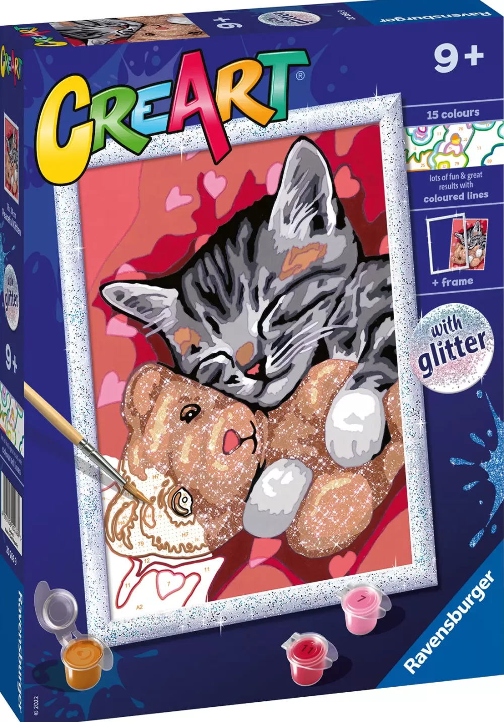 Cheap Ravensburger Serie D: Gattino E Il Suo Orsetto, Kit Per Dipingere Con I Numeri, Contiene Una Tavola Prestampata, Pennello, Colori E Accessori, Gioco Creativo Per Bambini 9+ Anni Kit Artistici E Pittura