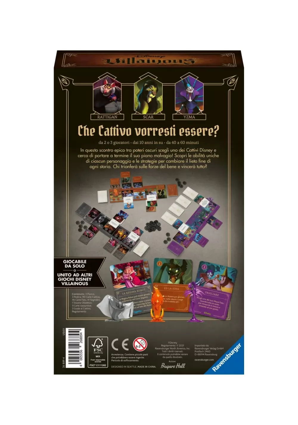 Outlet Disney Villainous Evil Comes Prepared, Gioco Di Strategia, Gioco Da Tavolo 2-3 Giocatori, 10+ Anni Giochi Di Strategia