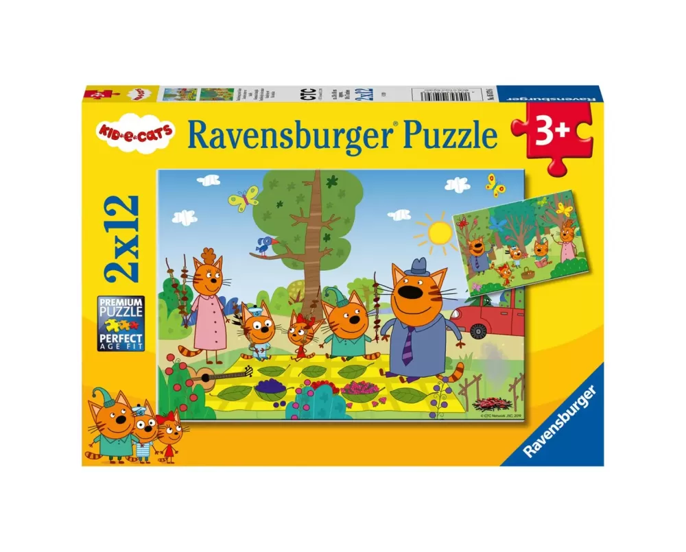 Cheap Puzzle 2X12 Pezzi Curioso Come Kid E Cats Puzzle Per Bambini