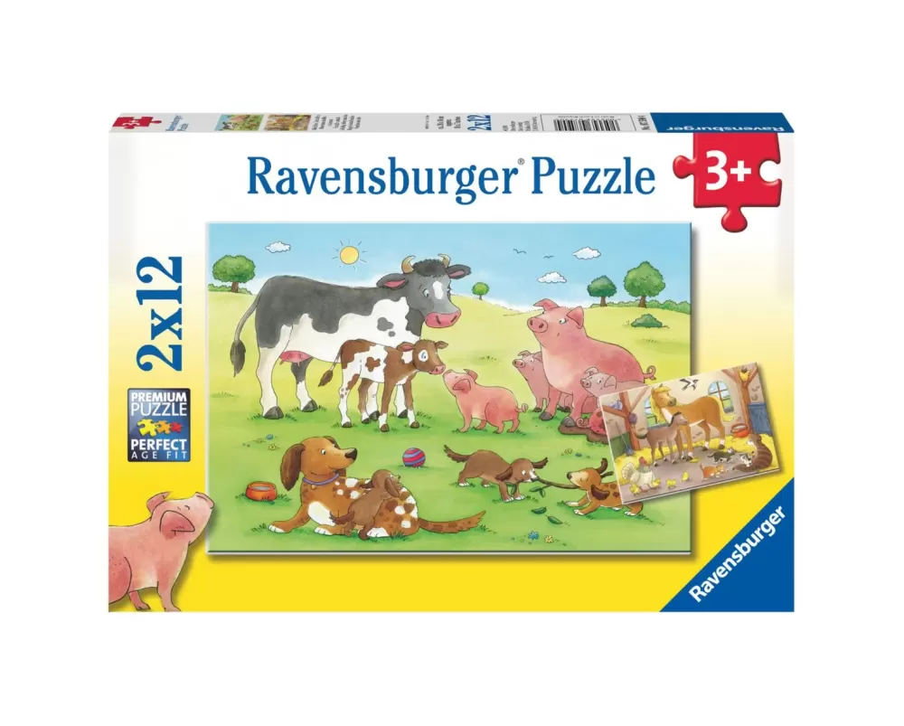 Online Puzzle 2X12 Pezzi Gli Animali Della Fattoria Puzzle Per Bambini