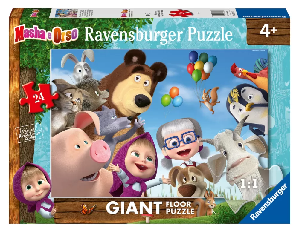 Store Puzzle Masha E Orso, Collezione 24 Giant Pavimento, 24 Pezzi, Eta Raccomandata 3+ Anni Puzzle Per Bambini