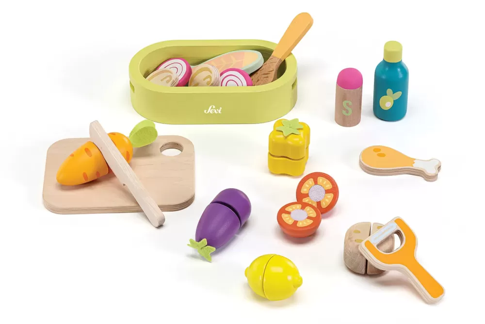 Store Sevi Set Cibo E Accessori (25 Pz) Giochi Di Imitazione In Legno