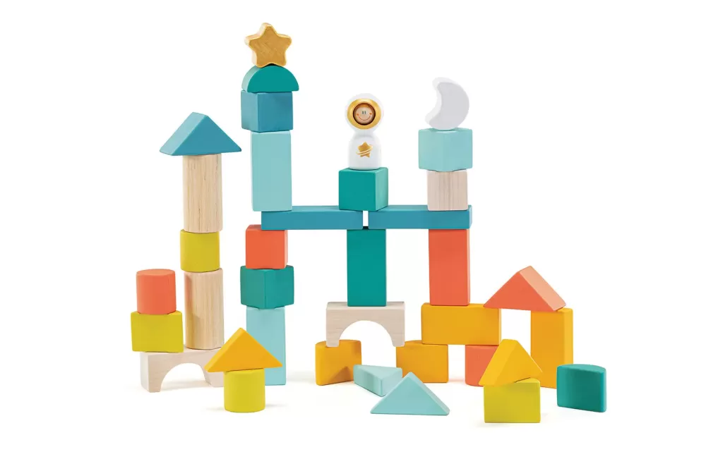 Discount Sevi Set Cubetti "Astronauta Con Secchiello" (37 Pz) Giochi Educativi In Legno