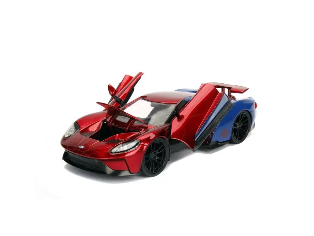 Hot Spider-Man Ford Gt 1:24 Die-Cast Con Personaggio Modellini Veicoli In Scala