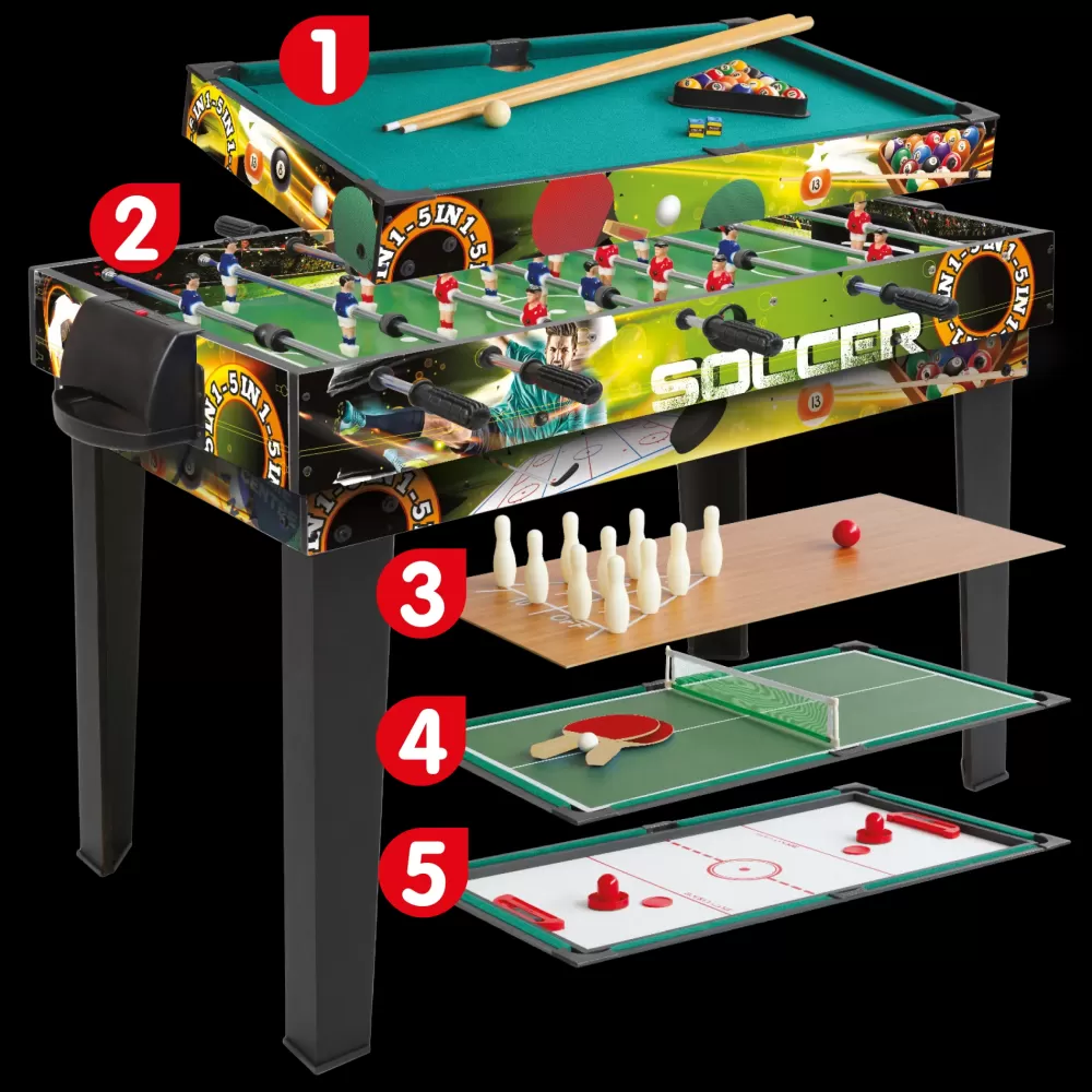 Shop Tavolo Multigioco 5 In 1 Calcio Balilla E Biliardo