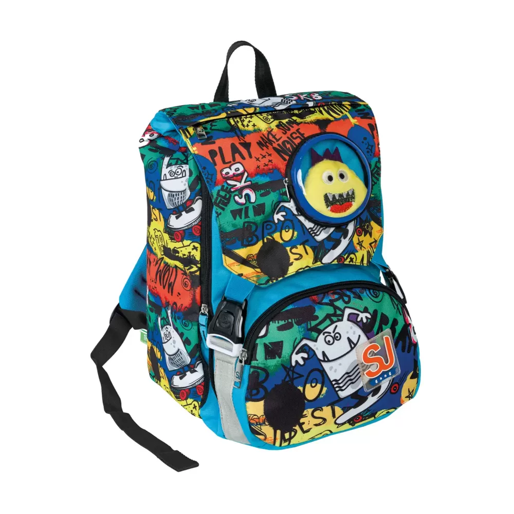 Shop Zaino Sdoppiabile Big Sj Gang Estensibile Tramite Zip Laterali Scuola